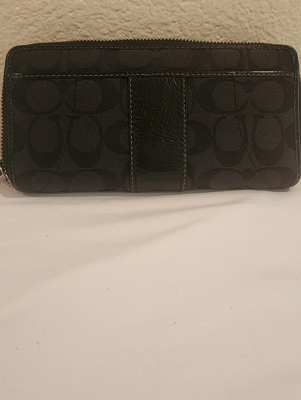 Authentic Coach Soho Signature Buckle Accordion Zip Wallet Black